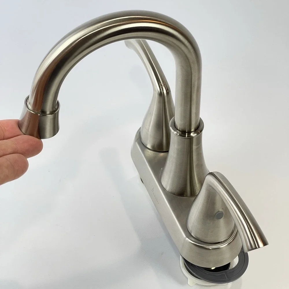 Daweier 2-Handle Brushed Nickel  Bathroom Vanity Sink Lavatory Faucet